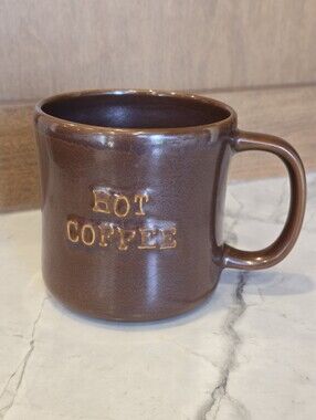 Starbucks Coffee Brown "Hot Coffee" Mug Bone China Porcelain Cup